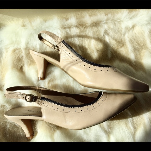 Vigotti Black and Tan Slingback Heels - Picture 4 of 8